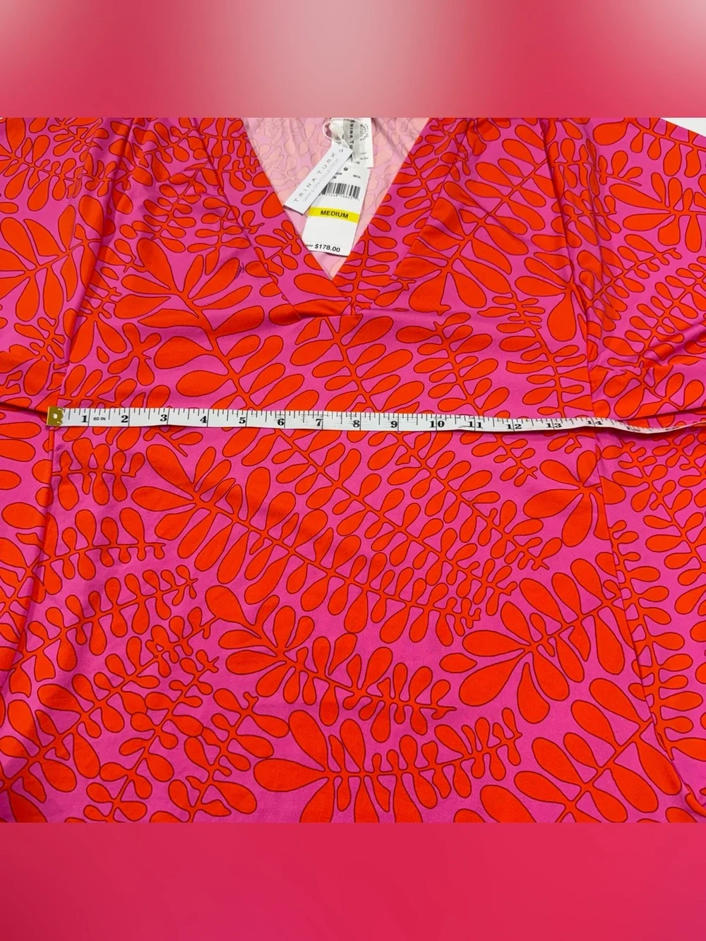 Trina Turk Trellis V-Neck Tunic Swim Cover Up M NWT